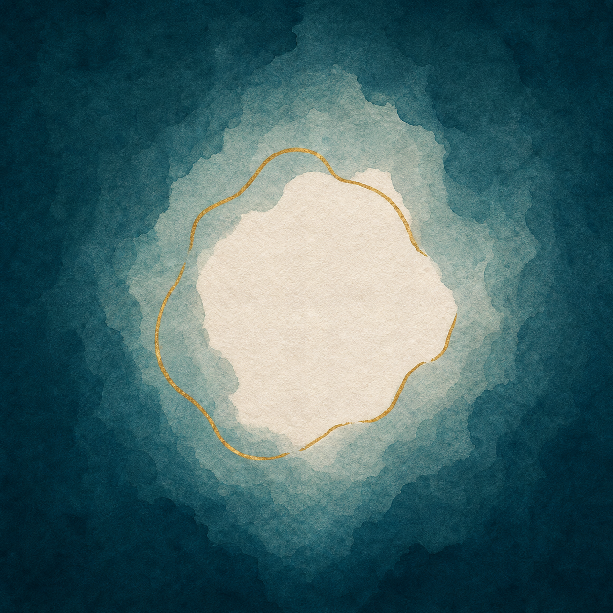 Deep-sea watercolor opening into a quiet chalk-paper clearing
